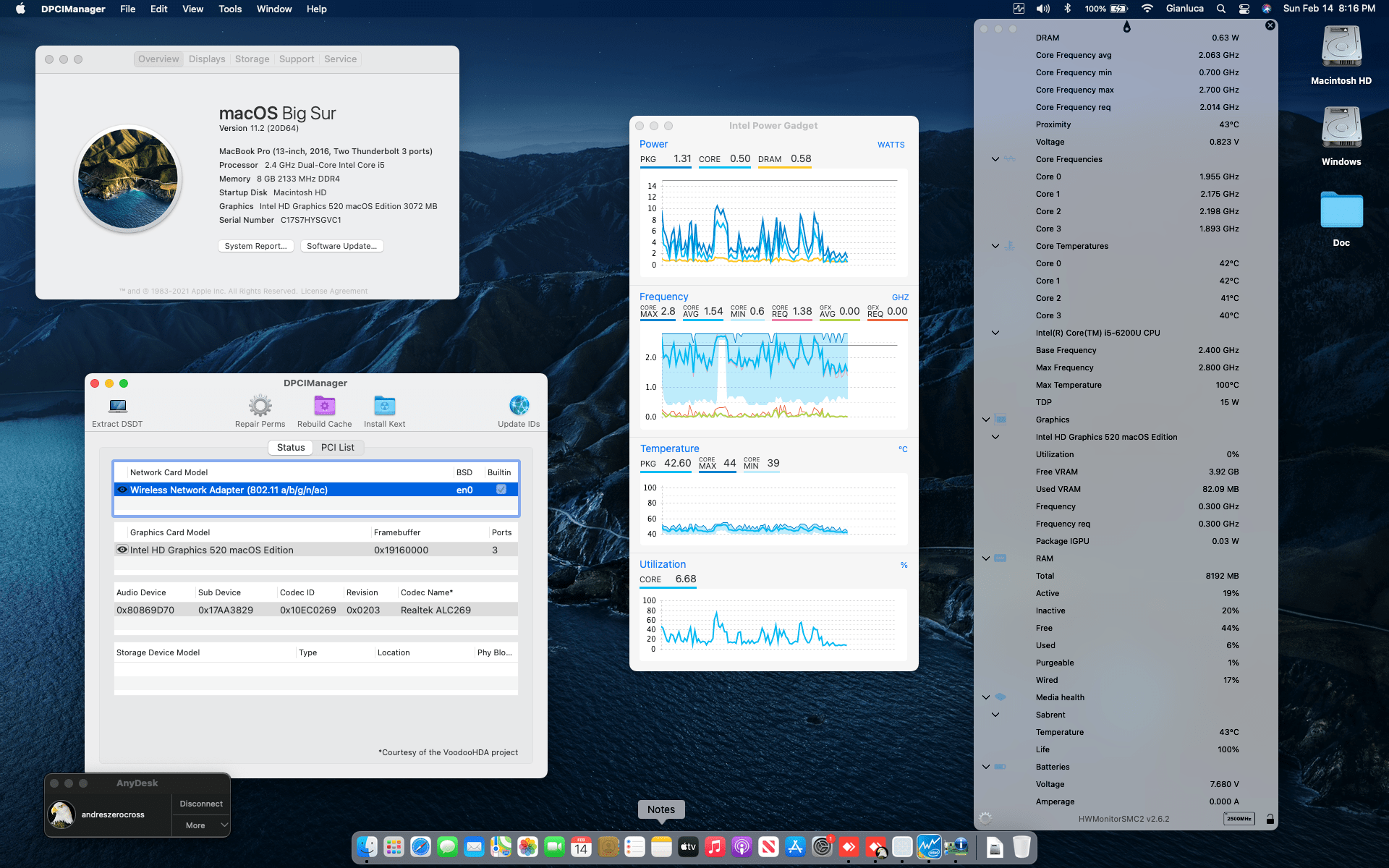 Success Hackintosh macOS Big Sur 11.2 Build 20D64 in Lenovo Ideapad Miix 510-12ISK